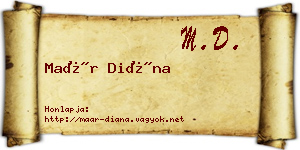 Maár Diána névjegykártya
